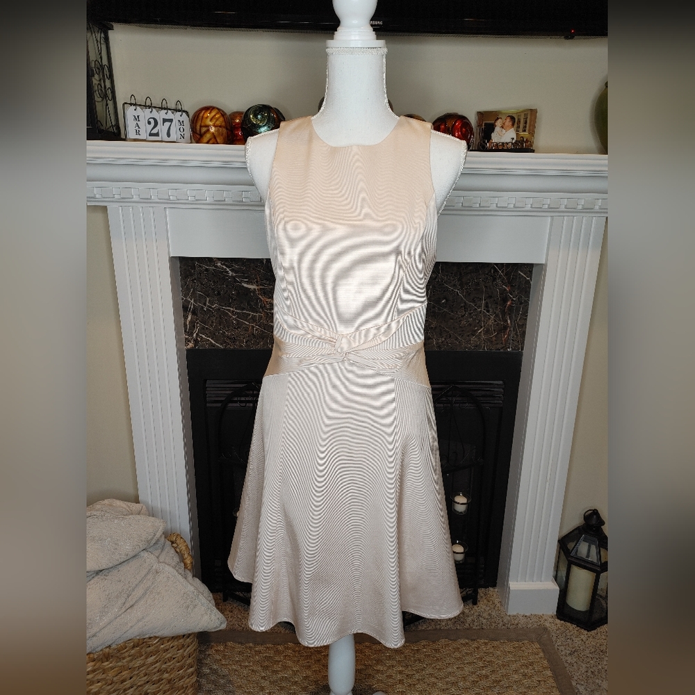 4.COLLECTIVE GROSGRAIN TWISTED KNOT DRESS, BLUSH 8 - Picture 4 of 14